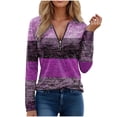 thumbnail image 2 of Hxshgdsn Womens Tops Women's Zippered V-Neck Top 2025 Solid Color Summer Vacation Essentials Fall Outfits For&nbsp;Women&nbsp;2025 Purple XL, 2 of 6