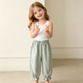 thumbnail image 4 of Toddler Girls Polka Dot Mosquito Repellent Pants, 12M-13Y Kids Cute Ruffle Trim Lantern Pants Elastic Waist Loose Fit Casual Long Trousers Green 2 Years, 4 of 6