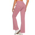 thumbnail image 5 of Bovemsi Casual Pants for Women Women's Solid Color Button Pocket Wide Leg Yoga Beach Trousers with Pockets, 5 of 9