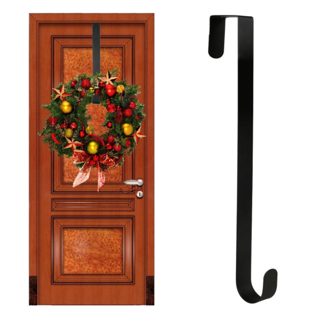 4pk Black Metal Wreath Holder Door Hook Closet Coat Hanger 12" Multi Purpose 
