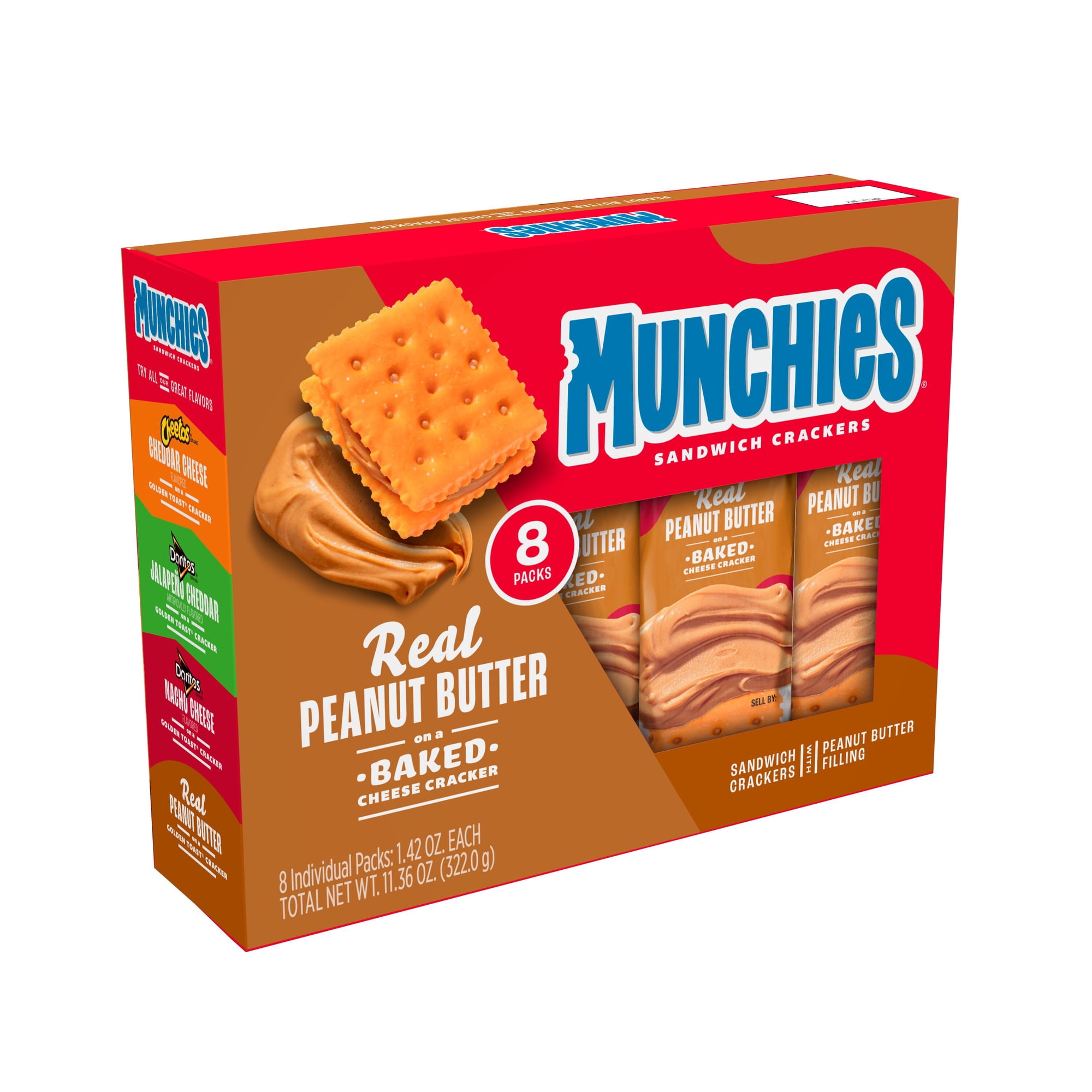 Munchies Baked Real Peanut Butter Baked Cheese Sandwich Crackers, 11.36 oz