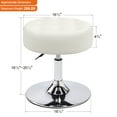 thumbnail image 2 of Furniliving PU Vanity Chair, Swivel Adjustable Round  Ottoman Stool,Makeup Chair for Bedroom, Ivory White, 2 of 7