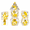 Yellow Bear, variant on Yellow Stegosaurus Polyhedral Dice Set – Transparent Resin 7-Piece RPG DND MTG Tabletop Dice with Dinosaur Theme