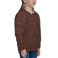 thumbnail image 3 of Goofa Dark Brown Glitter Pattern Hooded Sweatshirt for Youth Trendy youth sweatshirt Casual Hoodie for Boys and Girls-Small, 3 of 6
