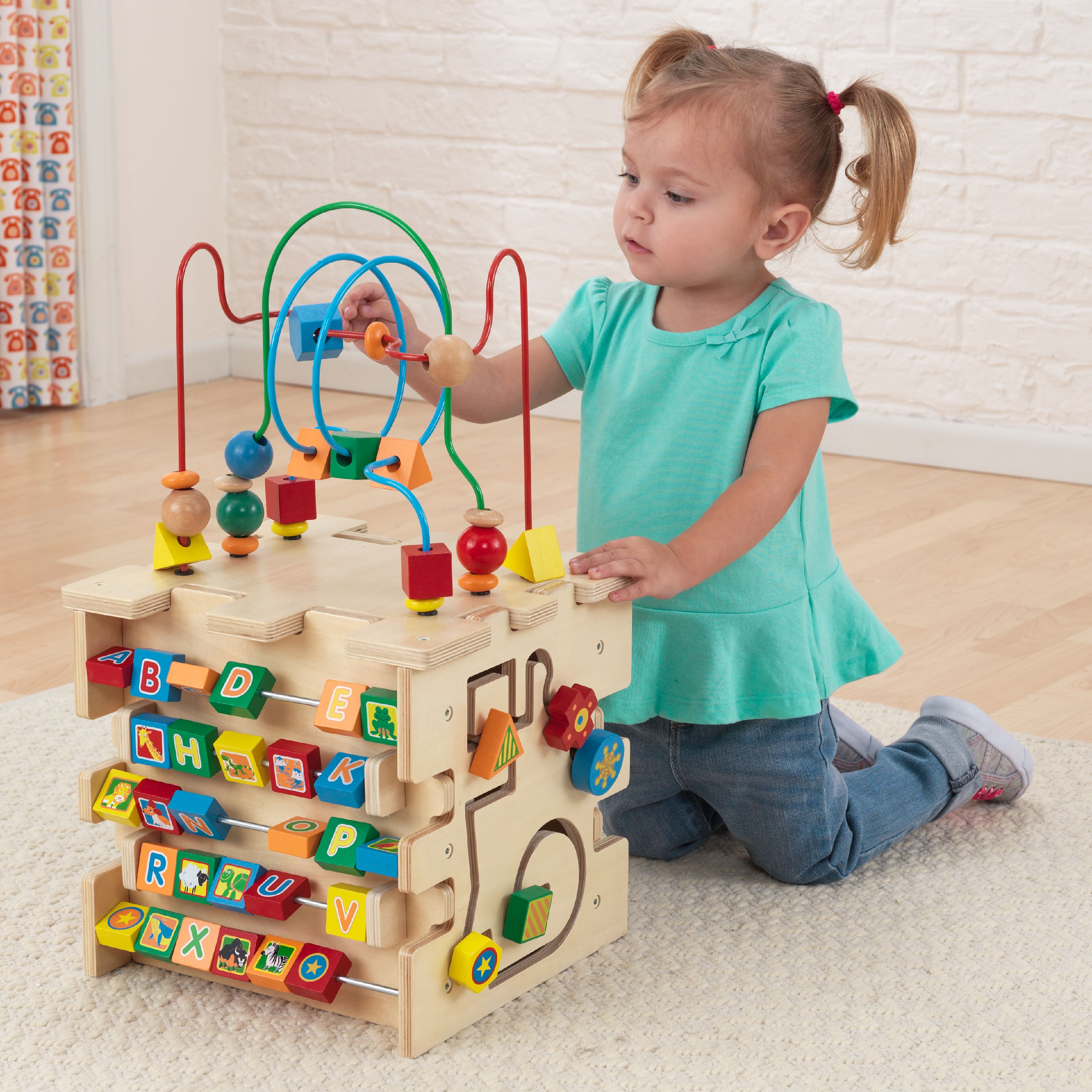 deluxe wooden activity cube