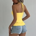 thumbnail image 2 of Women's Flowy Ruffle Hem Tube Top Strapless Bandeau Peplum Tank Summer Sleeveless Casual Cute Tops, 2 of 2