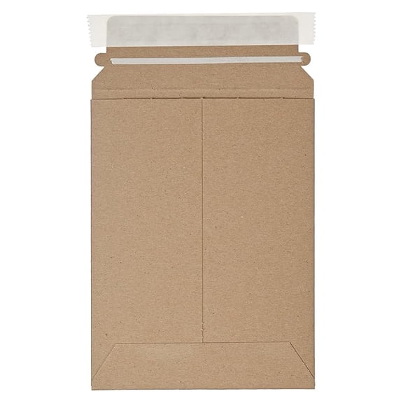 6 x 8" Stayflats Brand Rigid Flat Mailers, (Pack of 100) Photo Document Mailers, Peel & Seal Closure, Tear Strip Easy Opening.