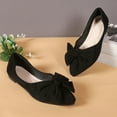 thumbnail image 4 of Wowcloth Women's Fashion Casual Flats – Solid Color Bow Decoration Pointed-Toe Slip-On with Suede Upper & Low Heel for Office Work Shoes, 4 of 8