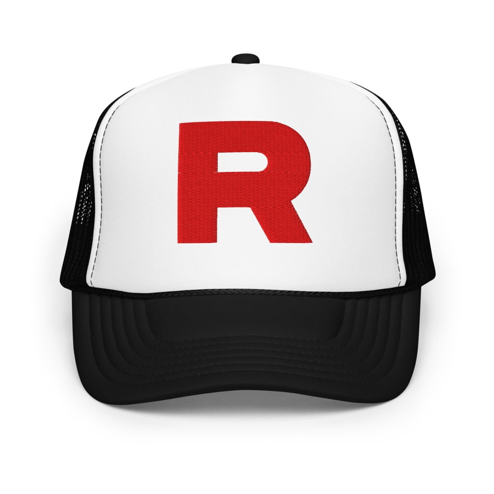 Team Rocket Foam Trucker Hat (Black / White / Black)
