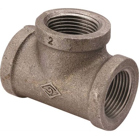Prosource B130R 20X15X15 Pipe Tee, 1/2 x 3/4 x 1/2 in, Threaded, Malleable Iron, SCH 40 Schedule, 300 PSI Pressure