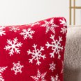 thumbnail image 2 of PAVILIA Holiday Throw Pillow Covers 18x18 Set of 2, Decorative Pillow Cases Bed Sofa Couch, Christmas Winter Accent Decor Cushion Bedroom Living Room, Velvet Square Euro Sham Covers, Snowflake Red, 2 of 7