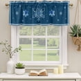 thumbnail image 2 of Navy Blue Snowflake Curtain Valances for Windows, Kitchen Valance Window Treatments Panel 2 Pack, Christmas Winter Vintage Stripes Rod Pocket Short Curtains for Bathroom Bedroom 42 x 12 Inch, 2 of 8