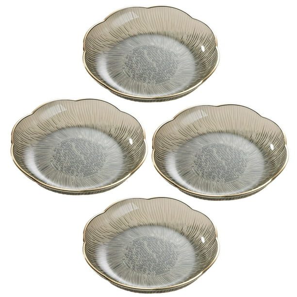 Platos de ensalada, Plato de postre, Frutero apilable de encimera, Plato de fruta para refrigerio 4 verde transparente