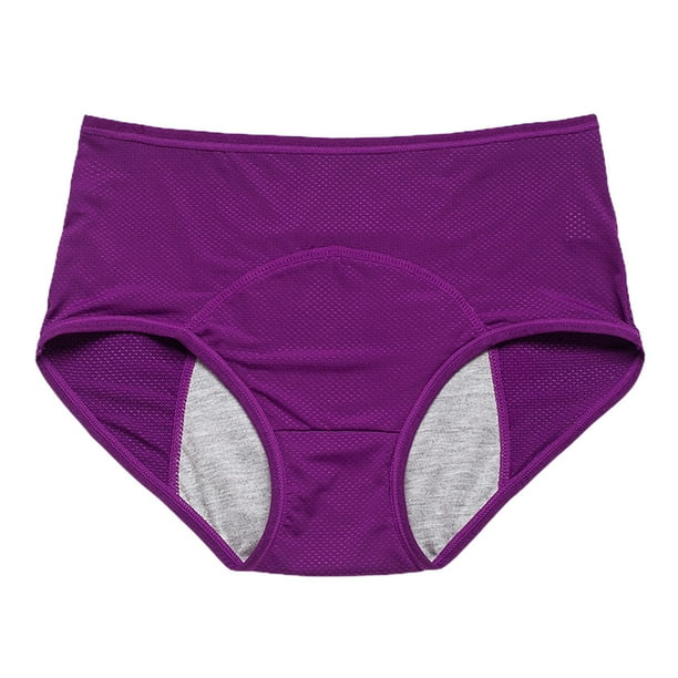 Gibobby Ropa Interior para Mujer sexy Pantalones fisiológicos 40 a 150 kg talla grande L a 8XL a antes y después la menstruación pantalones sanitarios tía cintura media a alta(Morado, 4XL)