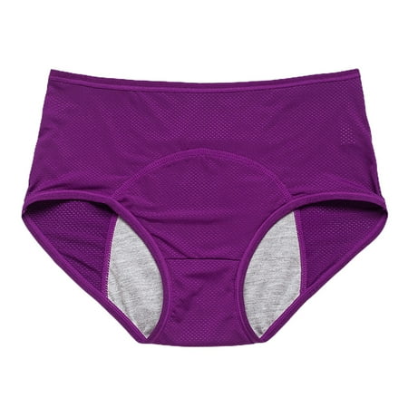 (2-Pack)Puawkoer 40 To 150Kg Plus Ladies Cotton Underwear Panties Size L To 8Xl Breathable Cotton Underwear Women Pants Leak Proof Before Thong Lot Large and After