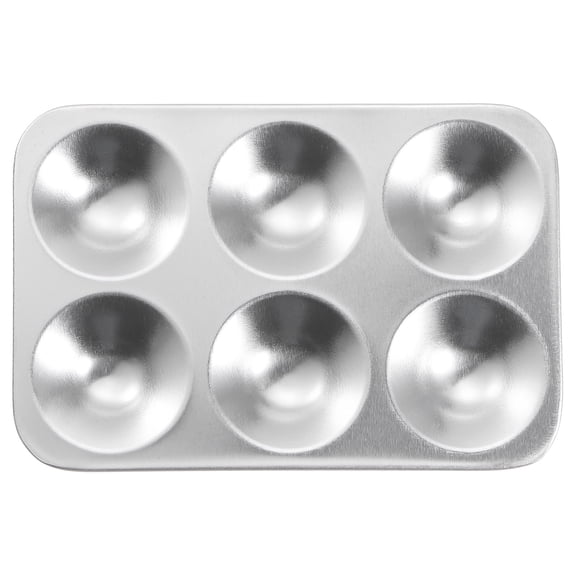 Uxcell 5" x 3.4" 6 Wells Rectangle Aluminum Paint Palette Tray Paint Mixing Pallet for Painting