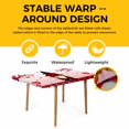 thumbnail image 4 of Red Pink Gnomes Valentines Table Cloths for 4 Foot Rectangle Tables, Love Heart Tree Roses Plaid Patio Waterproof Elastic Fitted Tablecloths, Washable Rectangular Table Cover for Camping, 4 of 8