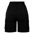 thumbnail image 5 of Women's Shorts Shorts For Women Cargo Shorts Knee Length 6 Pockets Elastic Waist Long Shorts For Summer Casual,Black Women's Shorts S, 5 of 5