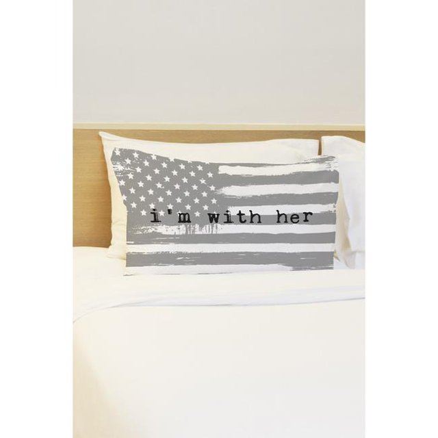 One Bella Casa 82372CSES I Am with Her Single Standard Pillow Case, Gray