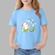thumbnail image 1 of Blusas y camisas de manga corta con cuello redondo para niños Camiseta de verano de manga corta estampada para niñas Jersey elegante de cuello redondo para niñas Top de algodón para niños, 1 of 6