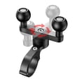 thumbnail image 2 of Aluminum Alloy Handlebar Clamp Mount Base with Double 1'' TPU Ball for Round Rails Diameter 0.5'' 0.87'' 1.0'' 1.26'', 2 of 7