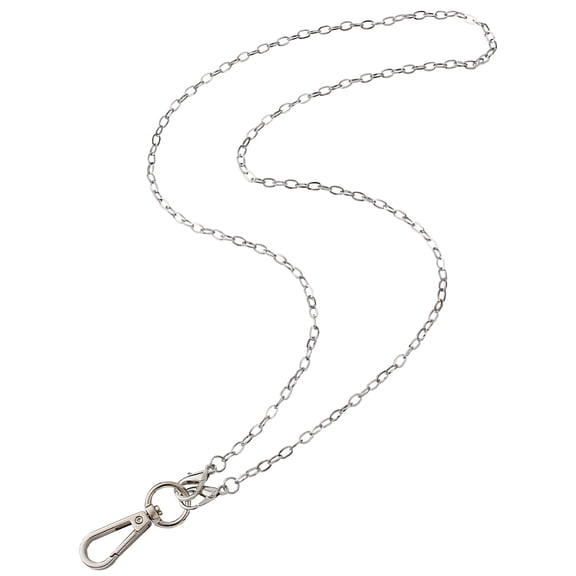 1 Box Office ID Card Lanyard ID Badges Necklace Silver Stainless Steel Fashion Name Tag with Swivel Lobster Clasps Chain Lanyard Badge