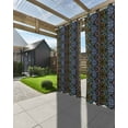thumbnail image 3 of Outdoor Curtains for Patio, Pink Blue Brown Green Boho Waterproof Blackout Outside Curtain for Porch/Pergola/Gazebo, Ethnic Abstract Geometric Art Thermal Insulated Drapes, 2 Panels, 54 x 84 Inch, 3 of 8