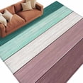 thumbnail image 2 of Area Rug for Living Room, Purple Green Wood Grain Non-Slip Indoor Large Carpet for Bedroom/Dining Room, Rustic Retro Wooden Plank Washable Low-Profile Rectangle Floor Runner Rugs - 6 x 9 Ft, 2 of 7