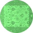 thumbnail image 1 of Ahgly Company Indoor Round Oriental Emerald Green Traditional Area Rugs, 7' Round, 1 of 4