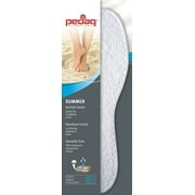 pedag® SUMMER Washable Cotton Terry Anti-Microbal Silver Barefoot Insole, White, SIZE 8L