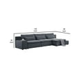 thumbnail image 4 of Benjara Reno 145 Inch Right Facing Sectional Sofa, Modular, Loose Pillow, Gray, 4 of 5