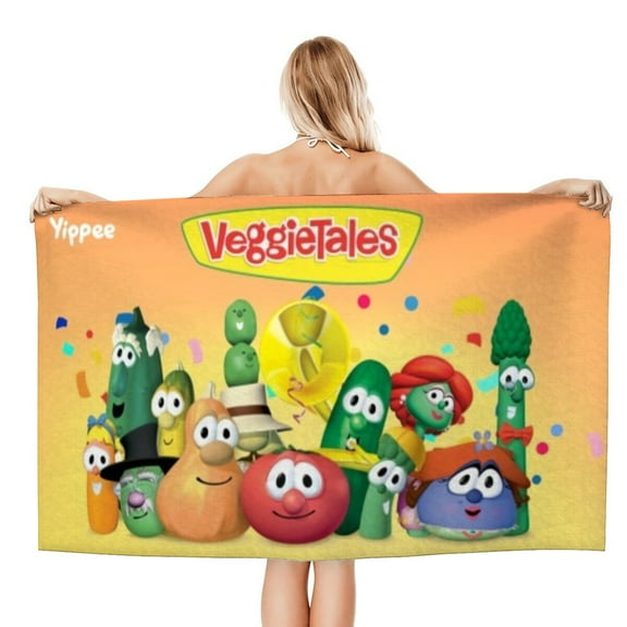 Veggietales Gifts Beach Towel for Women Girl Birthday Inspired Fan Bath Outdoor Music Lover