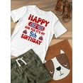 thumbnail image 3 of Happy 4Th Of July 5Th Bday T-Shirt Toddler -Image by Shutterstock,  5 Toddler, 3 of 4