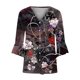 thumbnail image 5 of Cárdigan de botones para mujer, chaqueta estampada, chaqueta de cárdigan con cuello y mangas 3/4, chaqueta de cárdigan informal, cárdigan de algodón de imitación para mujer, 5 of 5