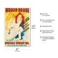 thumbnail image 2 of Moulin Rouge - Paris France - Can-Can Dancers - Vintage Cabaret Poster by Jules Chéret c.1894 - 8 x 12 inch Vintage Metal Tin Sign, 2 of 4