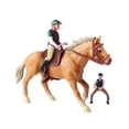 thumbnail image 3 of Figura de acción de caballo, estatua de vida silvestre con juego, colección pequeña de simulación, modelo de caballo, juguete educativo para mayores Amarillo, 3 of 8