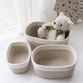 thumbnail image 2 of 12 Inch Cotton Rope Woven Storage Basket Set of 3, Stackable Multipurpose Organizer Bins, White & Desert, 2 of 6