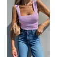 thumbnail image 3 of Womens Ribbed Tank Tops Sleeveless Square Neck Shirts Casual Slim Fitted Knit Shirts, 3 of 5