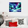 thumbnail image 5 of Nawypu Green Blue Aurora Wall Art Northern Light Canvas Prints on Picture Aurora Borealis Nature Starry Scenery Landscape Painting Modern Wall Decor for Home Bathroom Bedroom,Artwork,Print, 5 of 6