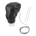 thumbnail image 1 of Cubierta de pomo de cambio de marcha Unique Bargains para Toyota CH-R 2018-2022, antideslizante, fibra de carbono negra, negro gris, protector de mango de cambio de marcha de cuero sintético 1 Pc, 1 of 1