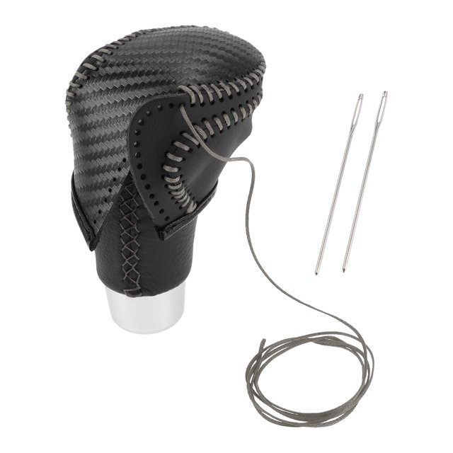 Cubierta de pomo de cambio de marcha Unique Bargains para Toyota CH-R 2018-2022, antideslizante, fibra de carbono negra, negro gris, protector de mango de cambio de marcha de cuero sintético 1 Pc