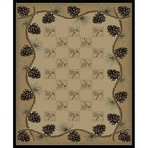 Mayberry Rug Mayberry Lodge King Pine Bluff Beige Area Rug 5'3" x 7'7" 5' x 8'