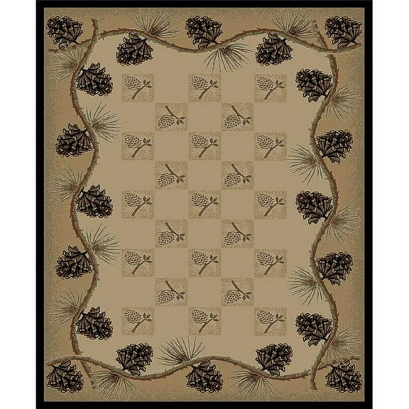 Mayberry Rug Mayberry Lodge King Pine Bluff Beige Area Rug 5'3" x 7'7" 5' x 8'