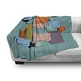 thumbnail image 3 of Retro Soft Flannel Fleece Blanket, Geometric Pattern with Beveled Squares and Rectangular Forms Overlapped to Each Other, Cozy Plush for Indoor and Outdoor Use, 70" x 90", Multicolor, by Ambesonne, 3 of 6