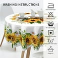 thumbnail image 4 of Sunflower Tablecloth Round 70 Inch Yellow Floral Table Cloth Washable Reusable Farmhouse Sunflower Table Cover, for Home Patio Party Picnic Dinner Table Decor, 4 of 8