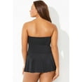 thumbnail image 2 of Swimsuits for All Women's Ruched Skirted Bandeau Swimdress, 2 of 5