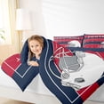 thumbnail image 5 of Feelyou Rugby Sport Player Bedding Comforter Set for Teens, Red Navy Cartoon Twin Comforter Sets, Football Soccer Theme Reversible Bedding Set, Luxury Bedroom Decor, 2-Piece, 5 of 9