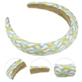 thumbnail image 3 of 1 Pc Elegant Foam Raffia Straw Headband for Women for Girls 5.91"x1.18" Blue, 3 of 6
