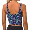 thumbnail image 3 of Lsque Skull flower cute Printed Women'S Sports Bra, Compression, Moisture Wicking, High-Impact Sports Bra For Women,Supportive sports bra-XX-Large, 3 of 9