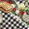 thumbnail image 4 of Christmas Tablecloth 60×60 Inch Round, Christmas Ball Ornaments Black Bufalo Plaid Washable Table Cover for Party Picnic Dinner Decor, 4 of 6